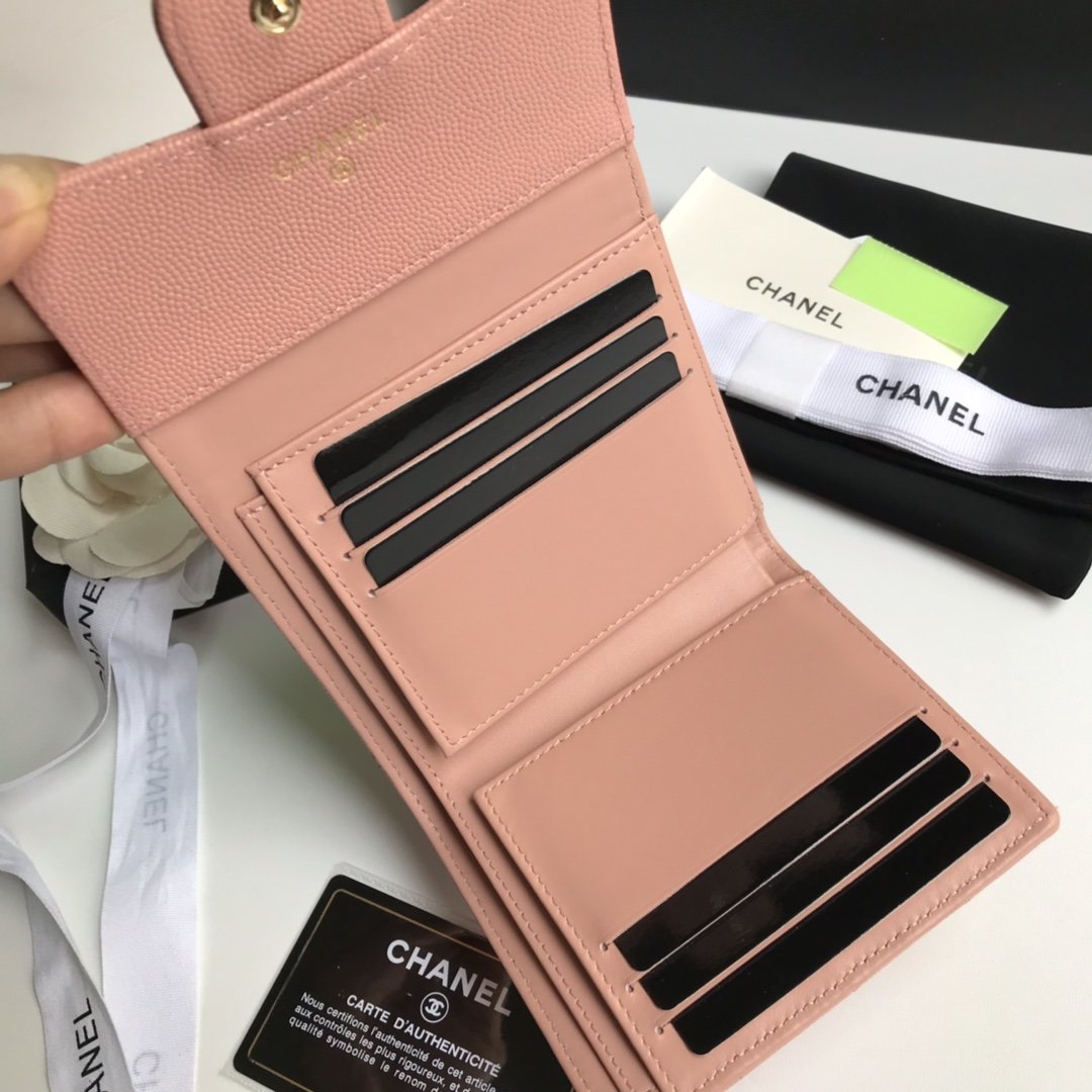 Top Quality Chaenl AP0230 Classic Small Flap Wallet Pink