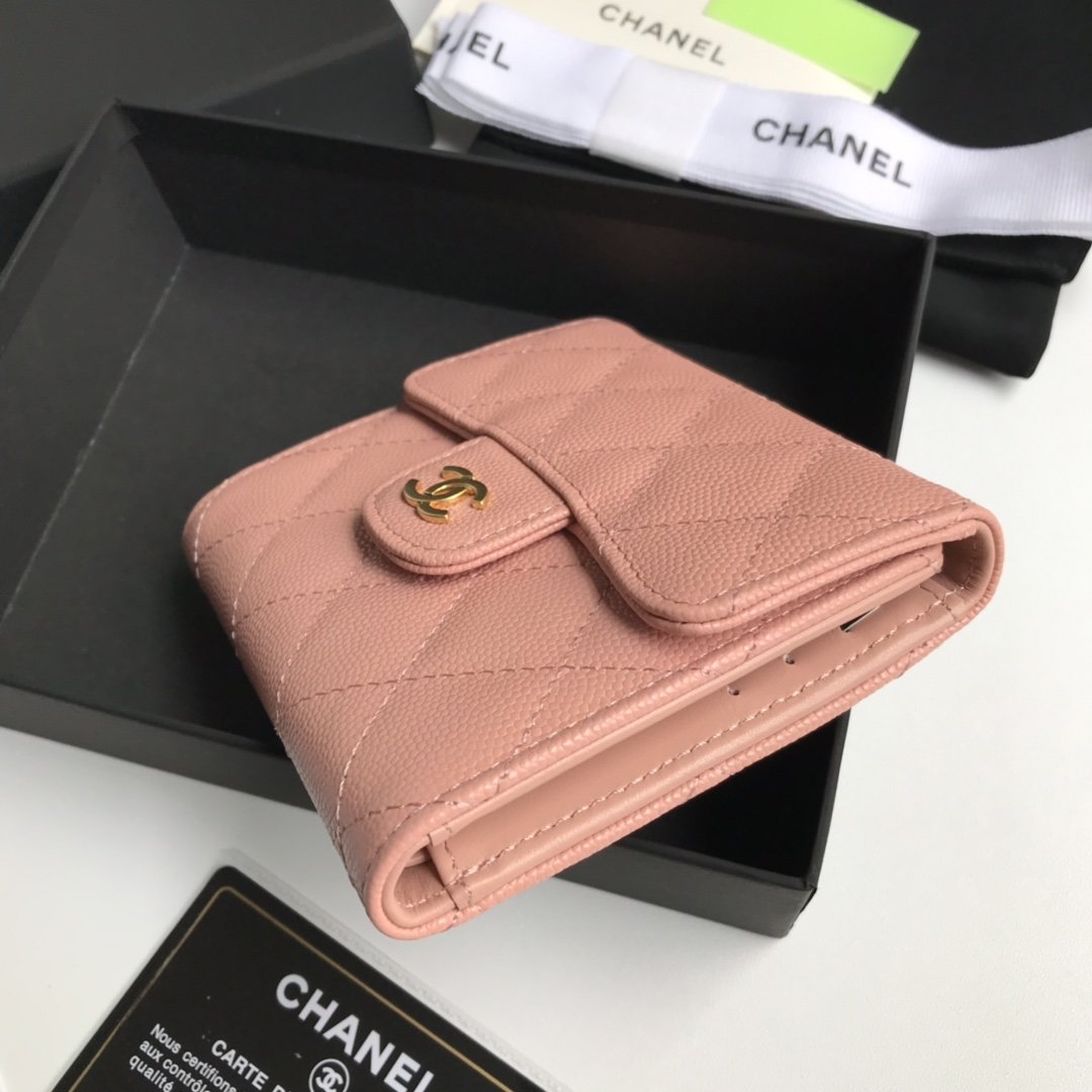 Top Quality Chaenl AP0230 Classic Small Flap Wallet Pink