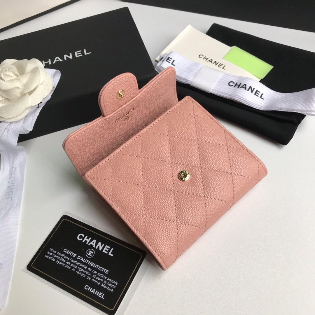 Top Quality Chaenl AP0230 Classic Small Flap Wallet Pink