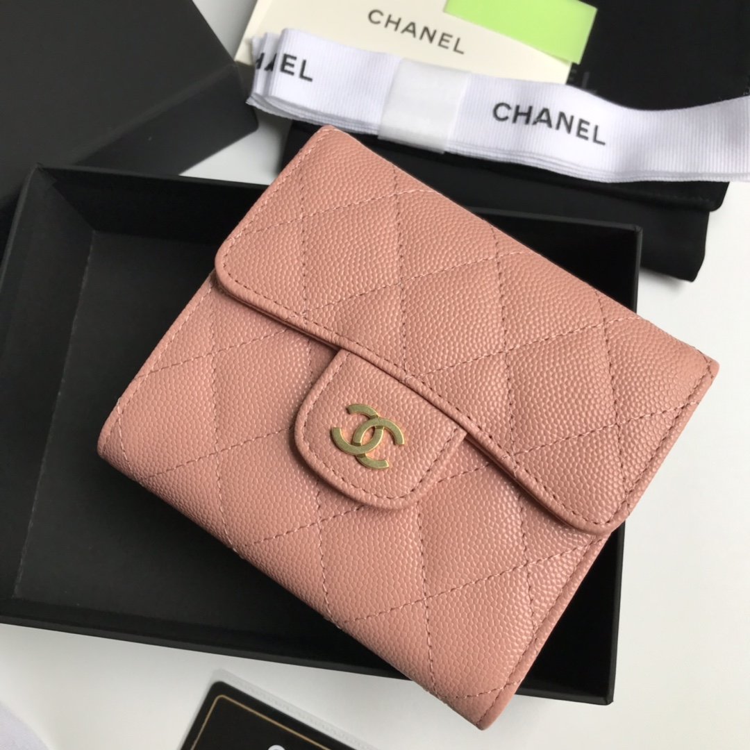 Top Quality Chaenl AP0230 Classic Small Flap Wallet Pink