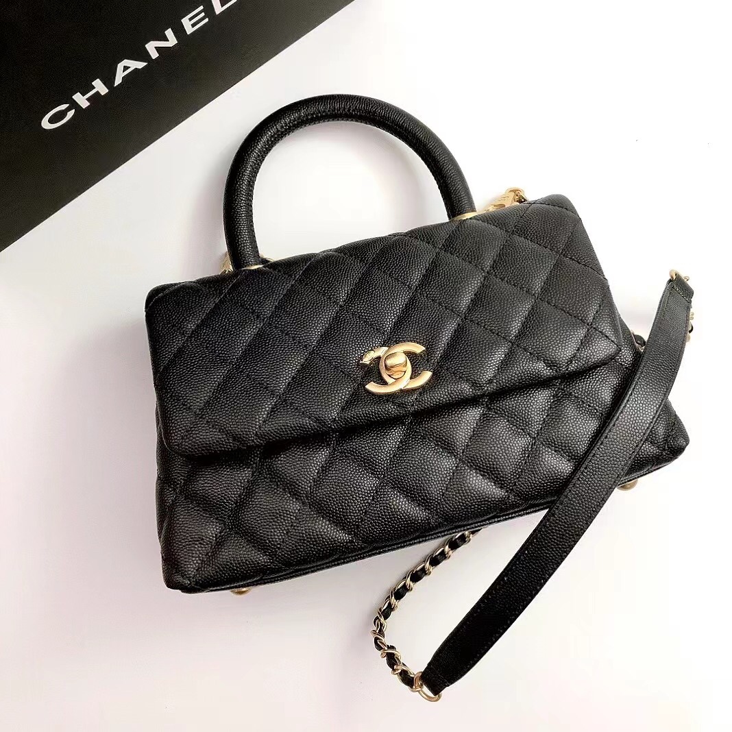 Top Quality Chanel A186 Coco To handle Handabag 23cm with Gold Hardware