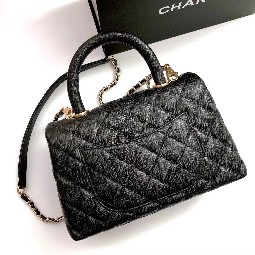 Top Quality Chanel A186 Coco To handle Handabag 23cm with Gold Hardware