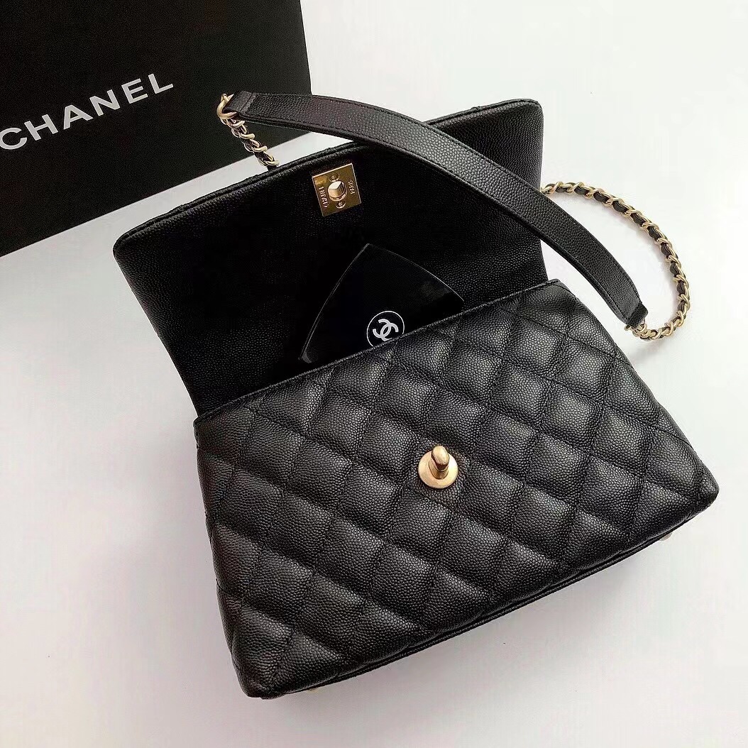 Top Quality Chanel A186 Coco To handle Handabag 23cm with Gold Hardware