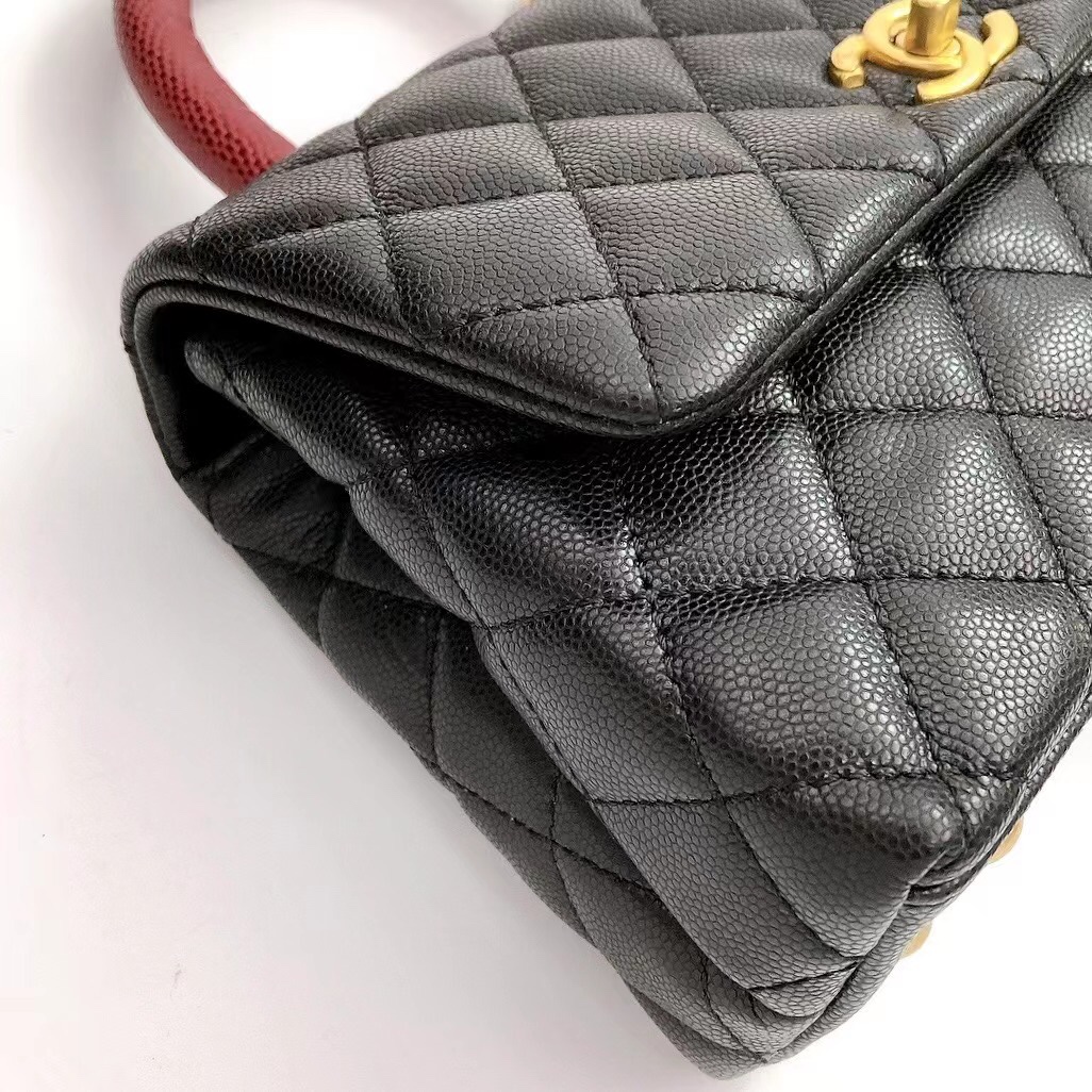 Top Quality Chanel A186 Coco To handle Handabag 23cm with Red Hnadle