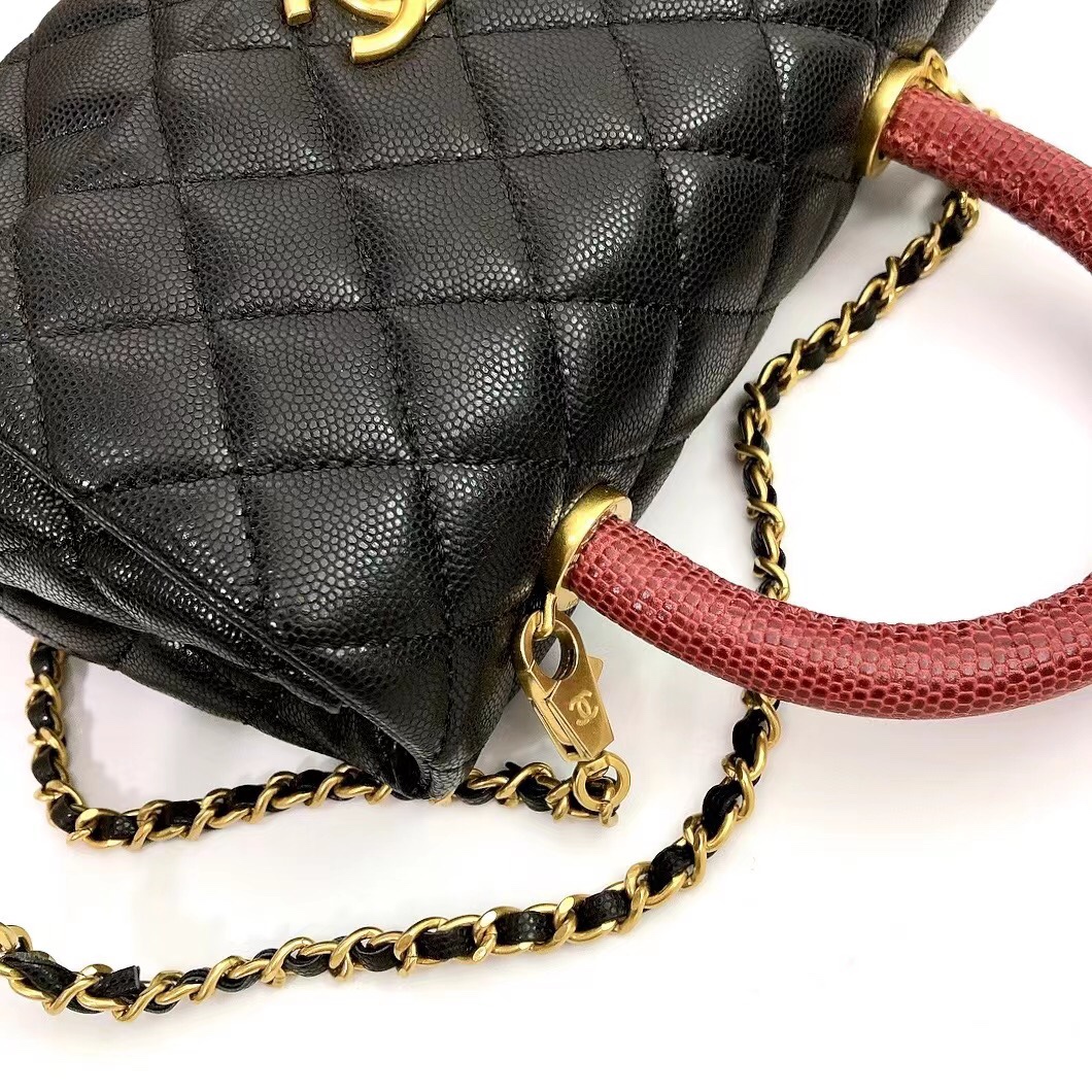 Top Quality Chanel A186 Coco To handle Handabag 23cm with Red Hnadle