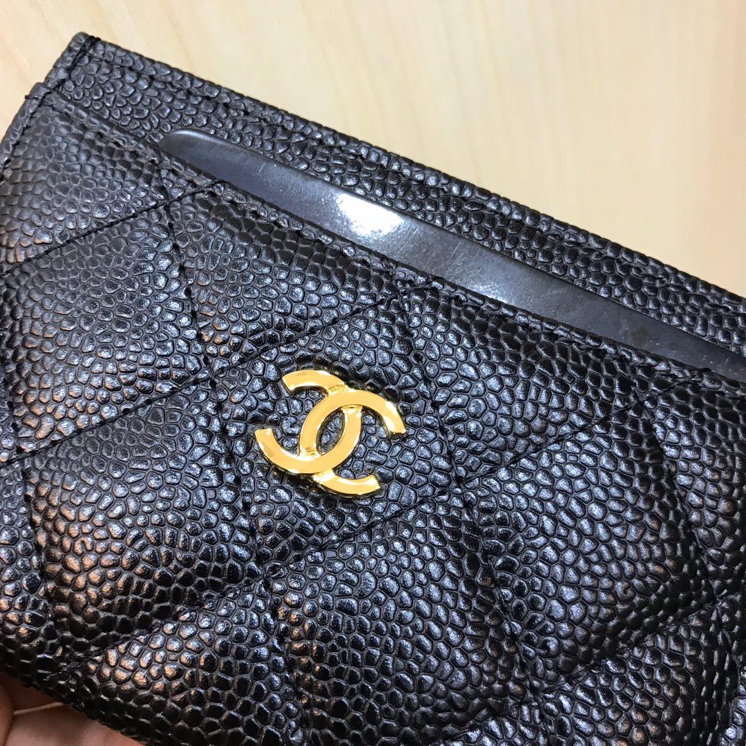 Top Quality Chanel CF Small Card Bag Black Genuine Leather Gold Tone Metal