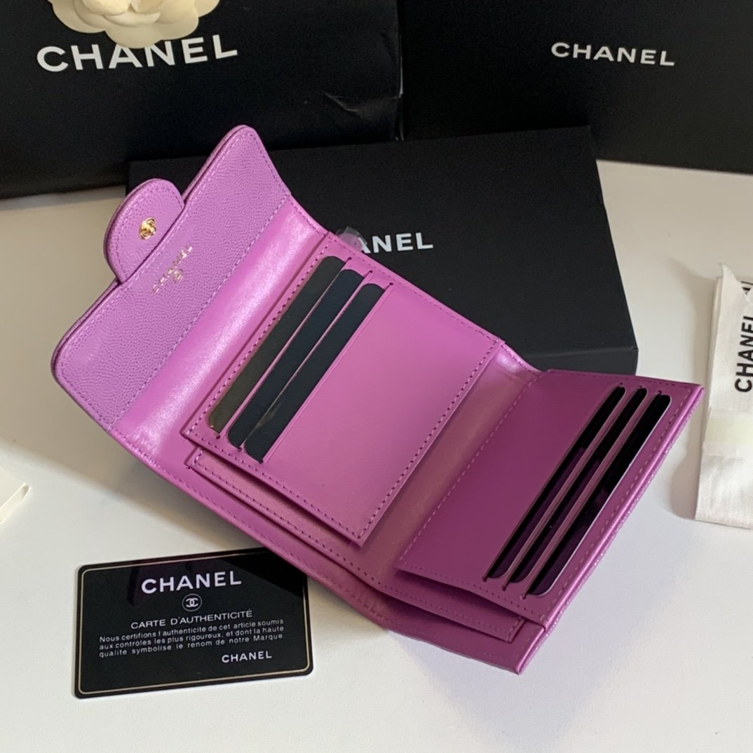 Top Quality Chanel CF Women Short Wallet Rose