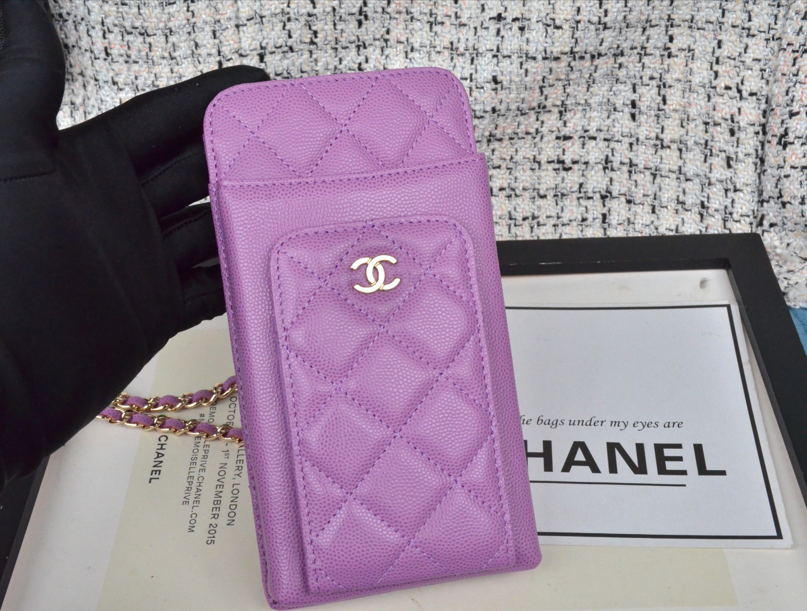 Top Quality Chanel Ohane Phone Shoulder Bag with Gold-Tone Metal 005