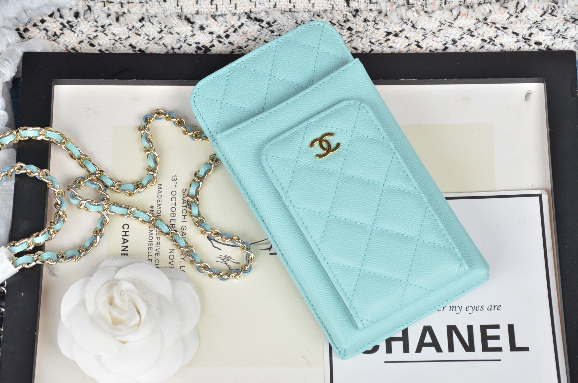 Top Quality Chanel Ohane Phone Shoulder Bag with Gold-Tone Metal 006