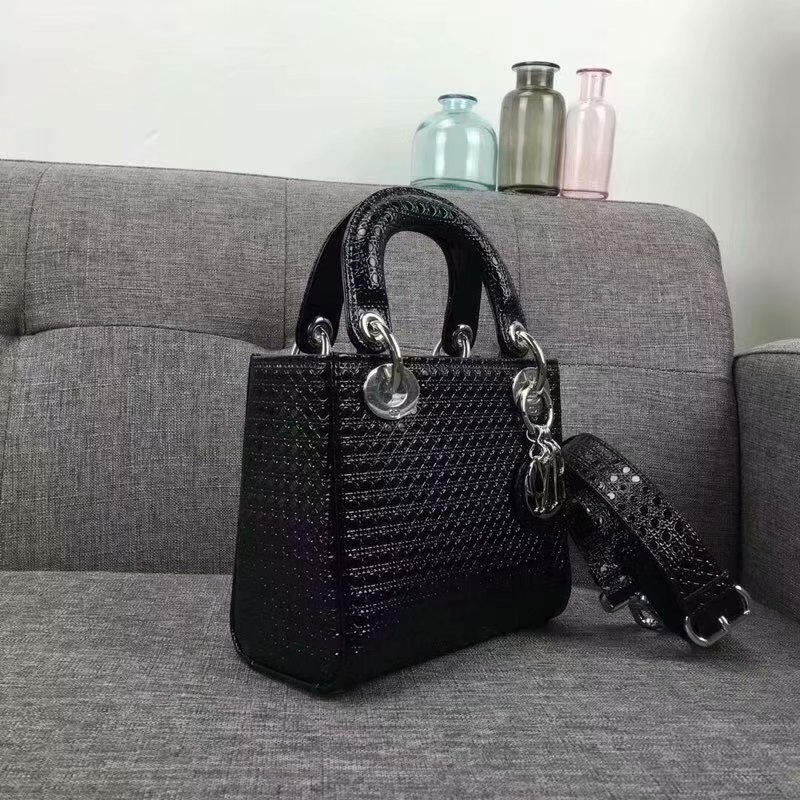 Top Quality Dior Lady Mini Bag Black Lather Handbag