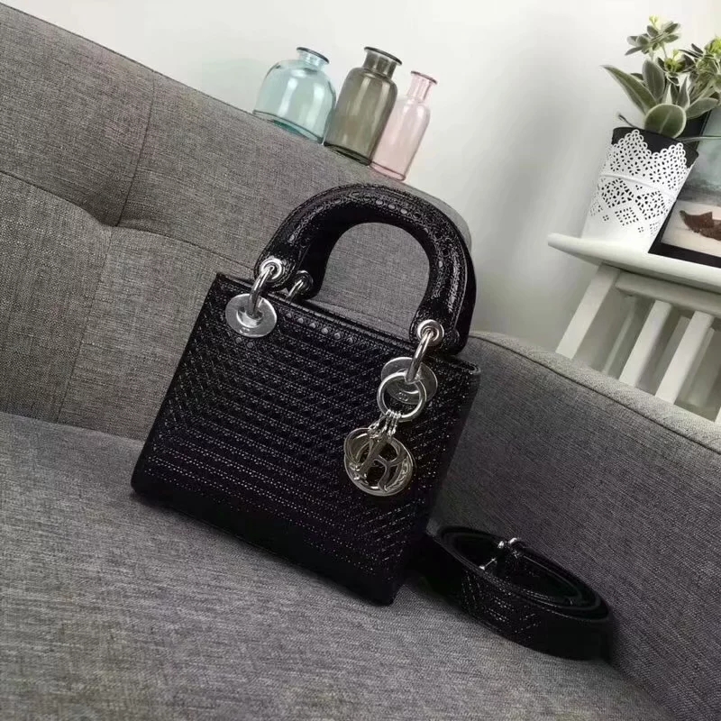 Top Quality Dior Lady Mini Bag Black Lather Handbag