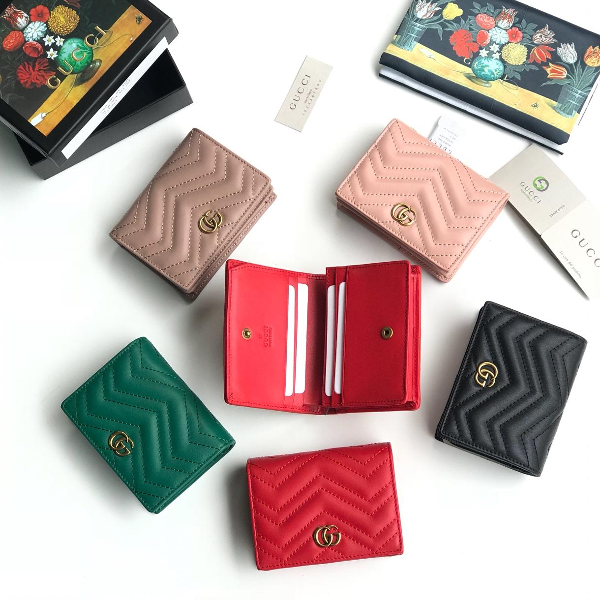 Top Quality Gucci 466492 Women GG Marmont Card Case Wallet