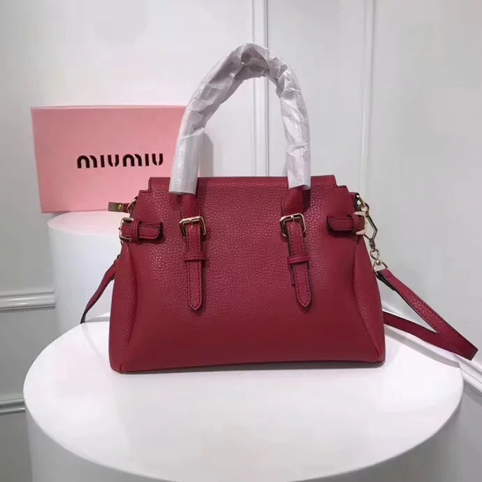 Top Quality MiuMiu 2370 Women Leather Handbag Red