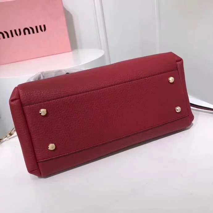 Top Quality MiuMiu 2370 Women Leather Handbag Red