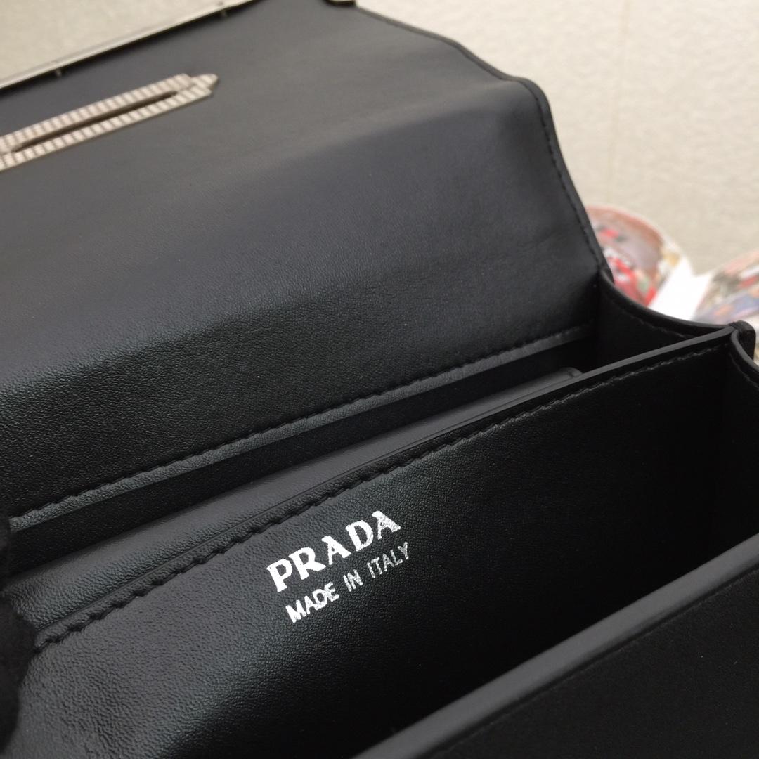 Top Quality Prada 1BD045 Cahier Studded Women Leather Bag Black