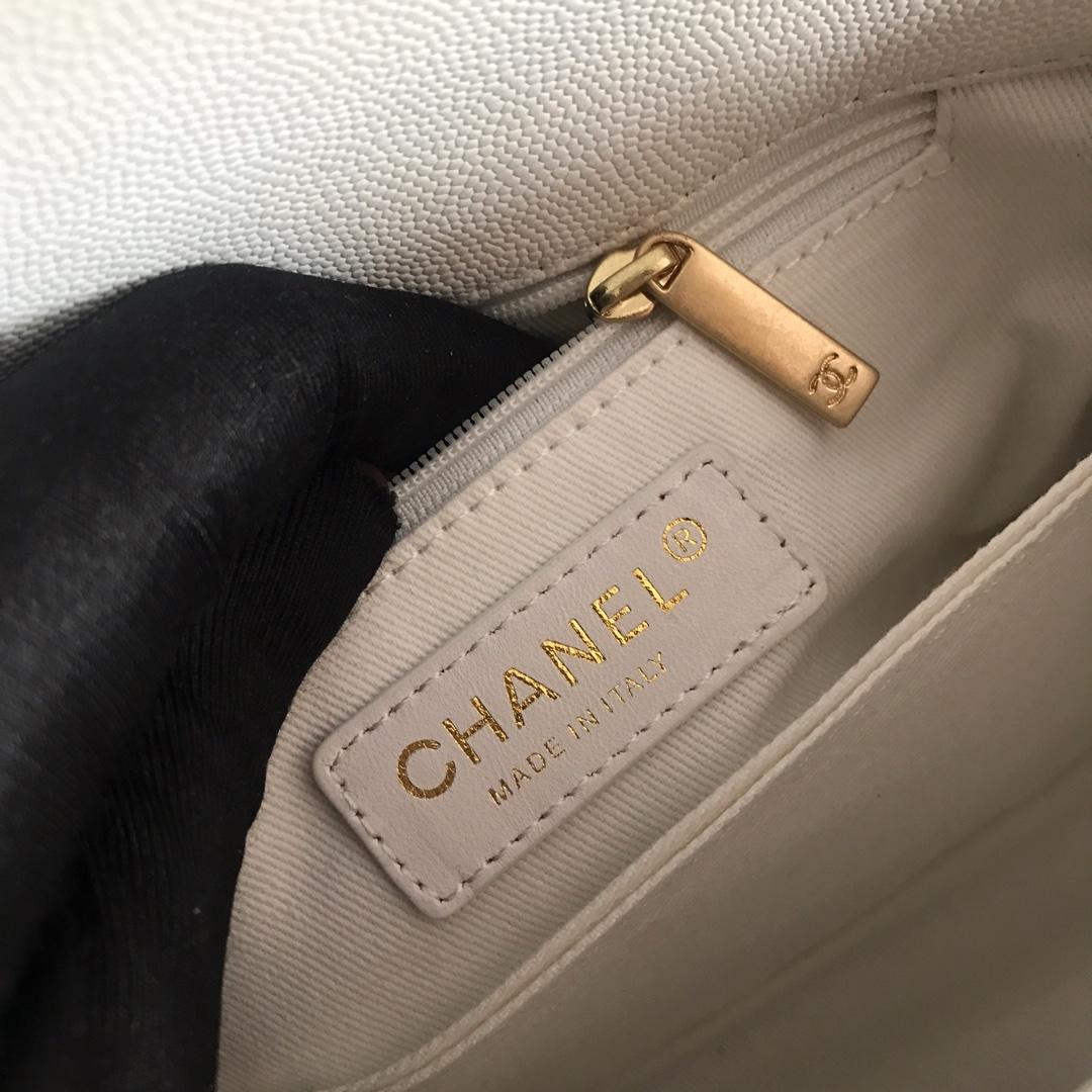 Top Replica Chanel A92994 CoCo Flap Bag With TOp Handle Grained Calfskin Lizard Embossed Calfskin Gold-Tone Metal White