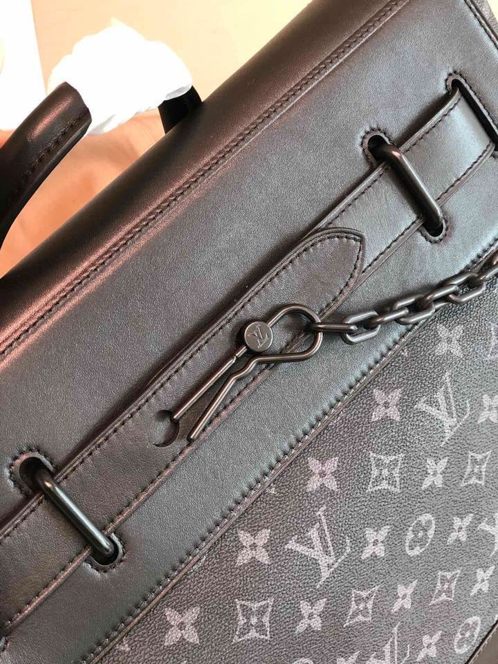 Top Replica Louis Vuitton M44731 Men Steamer PM Monogram Eclipse Coated Canvas