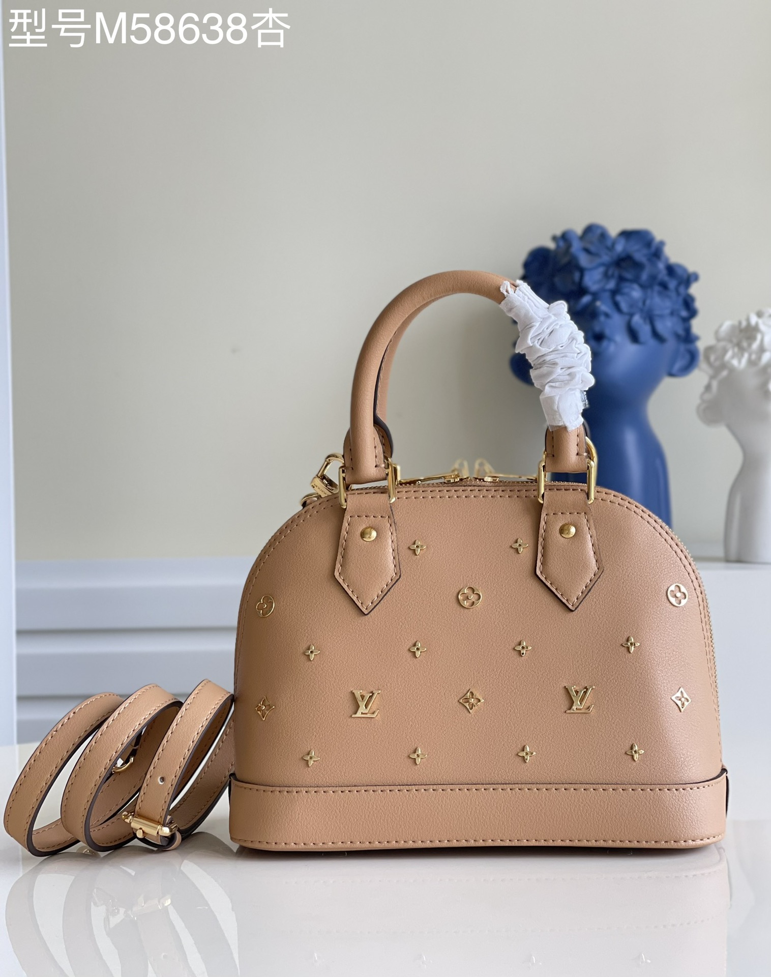 Top Replica Louis Vuitton M58638 Alma BB Handbag Calfskin Leather Camel Brown