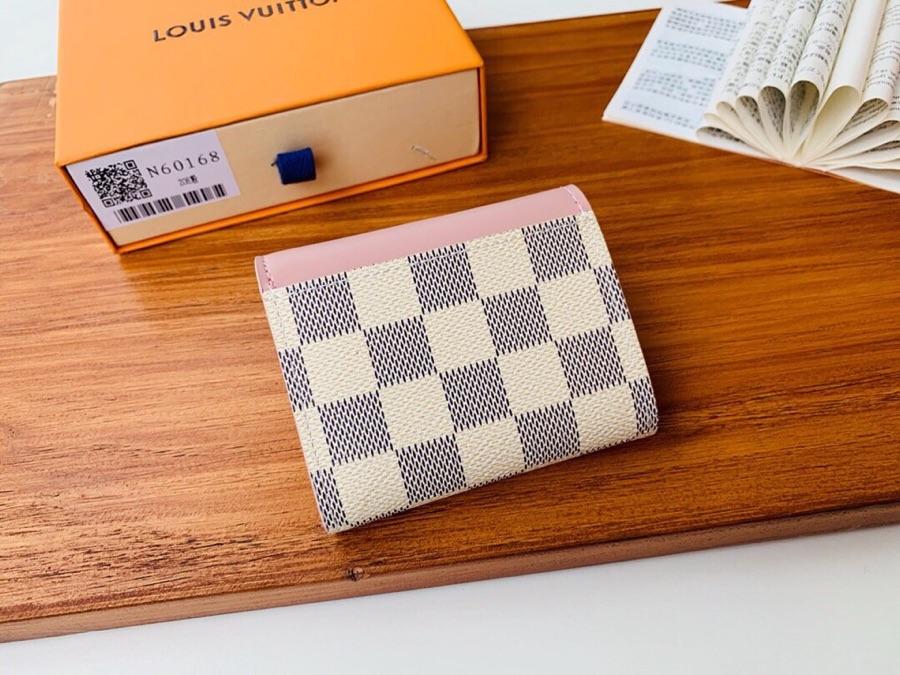 Top Replica Louis Vuitton N60168 Zoe Wallet Damier Azur Canvas Eau de Rose