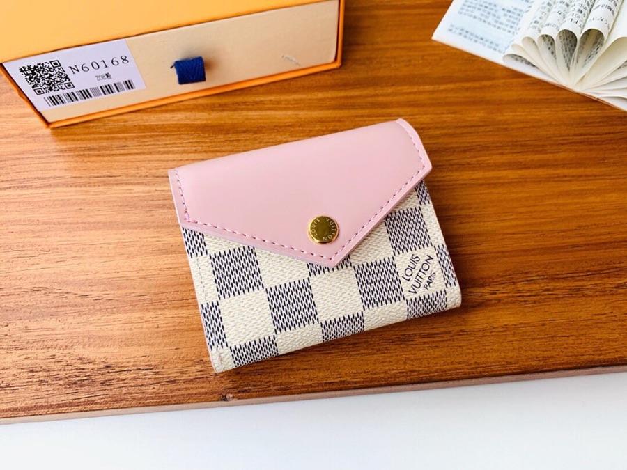 Top Replica Louis Vuitton N60168 Zoe Wallet Damier Azur Canvas Eau de Rose