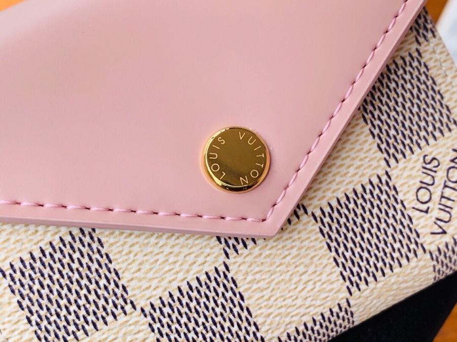 Top Replica Louis Vuitton N60168 Zoe Wallet Damier Azur Canvas Eau de Rose