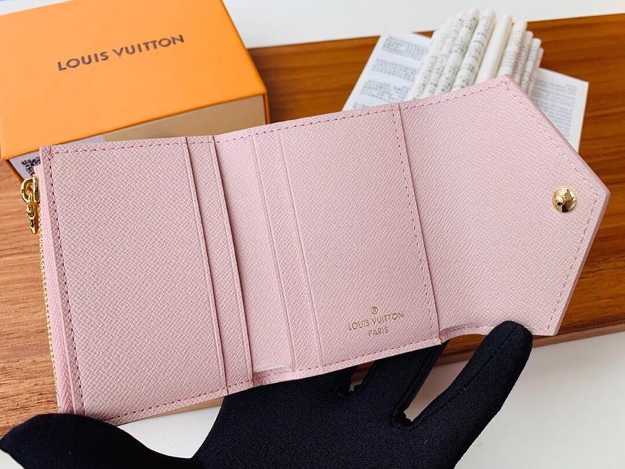 Top Replica Louis Vuitton N60168 Zoe Wallet Damier Azur Canvas Eau de Rose