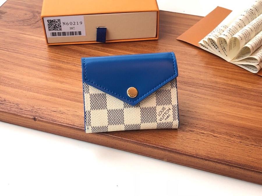 Top Replica Louis Vuitton N60219 Zoe Wallet Damier Azur Canvas Bleuet