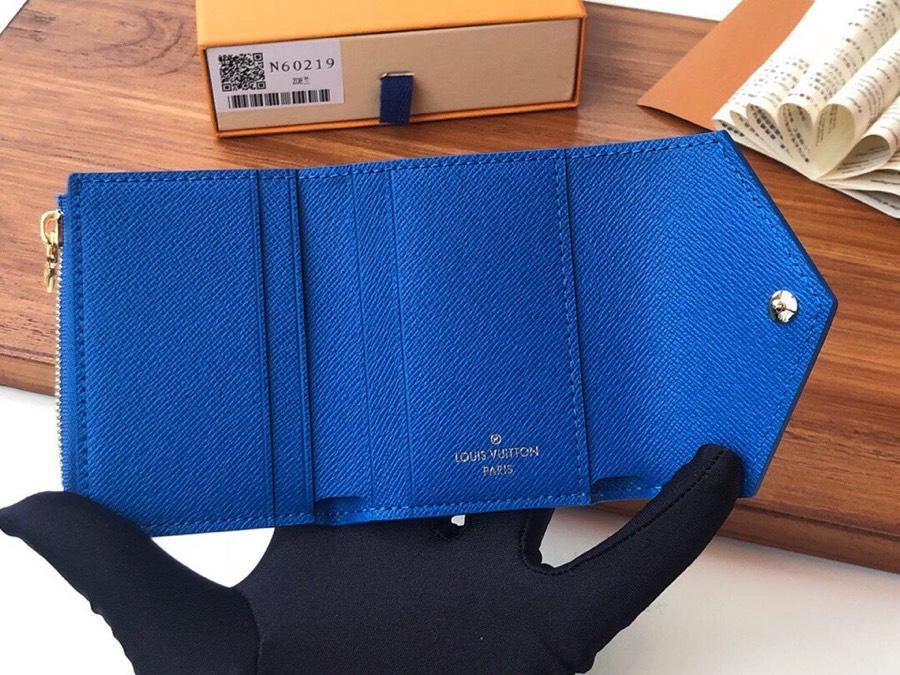 Top Replica Louis Vuitton N60219 Zoe Wallet Damier Azur Canvas Bleuet