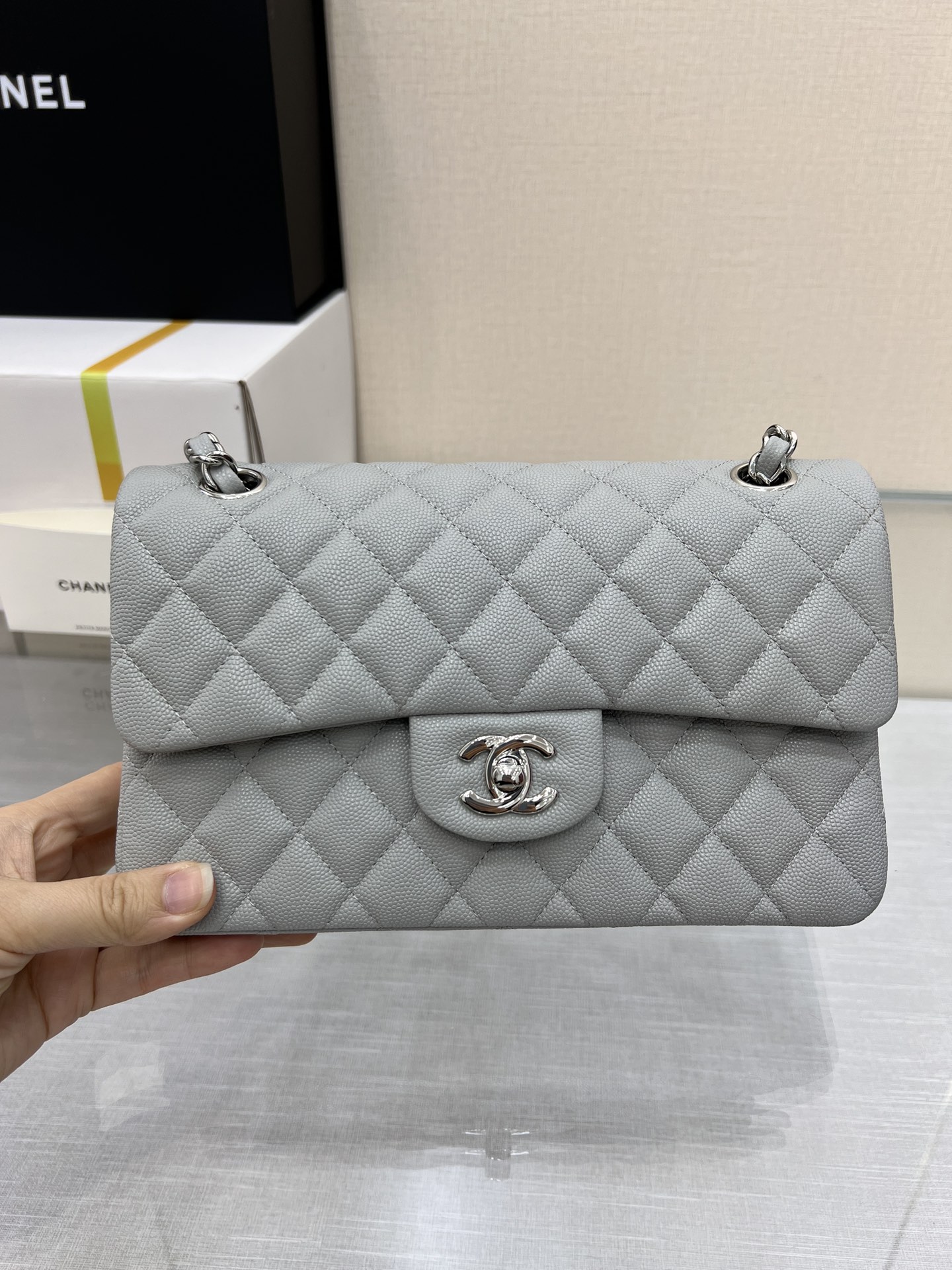 Upgraded Version Chanel CF 25cm With chip Caviar Cowhide Gary