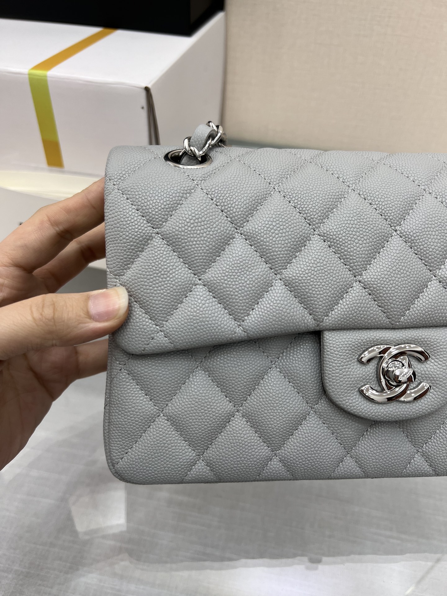 Upgraded Version Chanel CF 25cm With chip Caviar Cowhide Gary