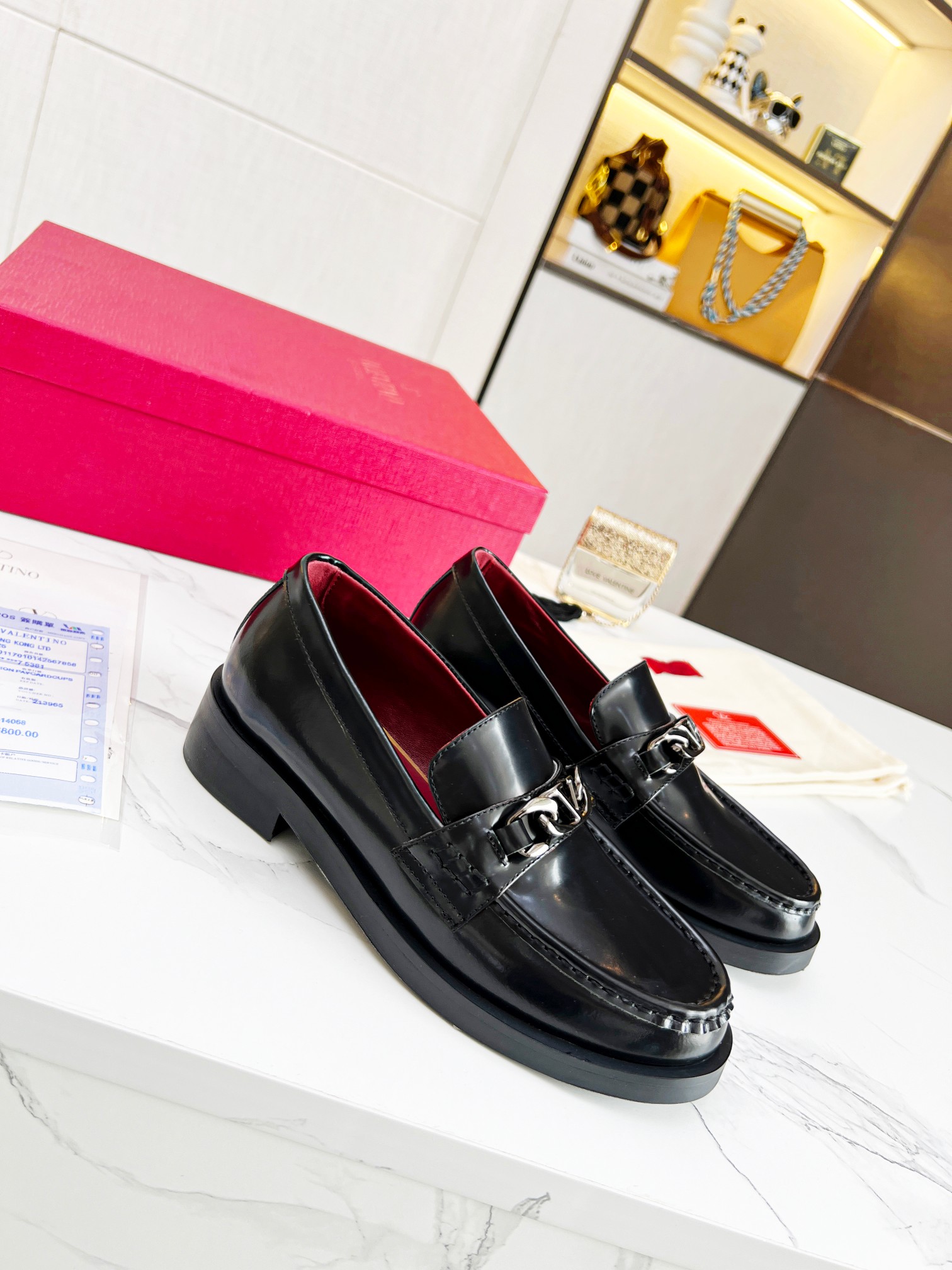 Valentino Vlogo Chain Calfskin Loafer-0004