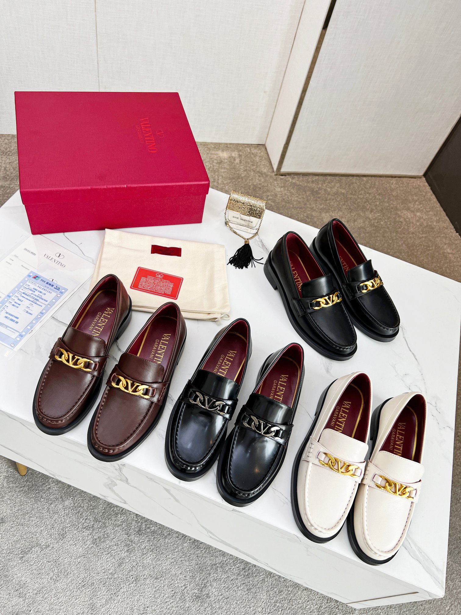 Valentino Vlogo Chain Calfskin Loafer-0004