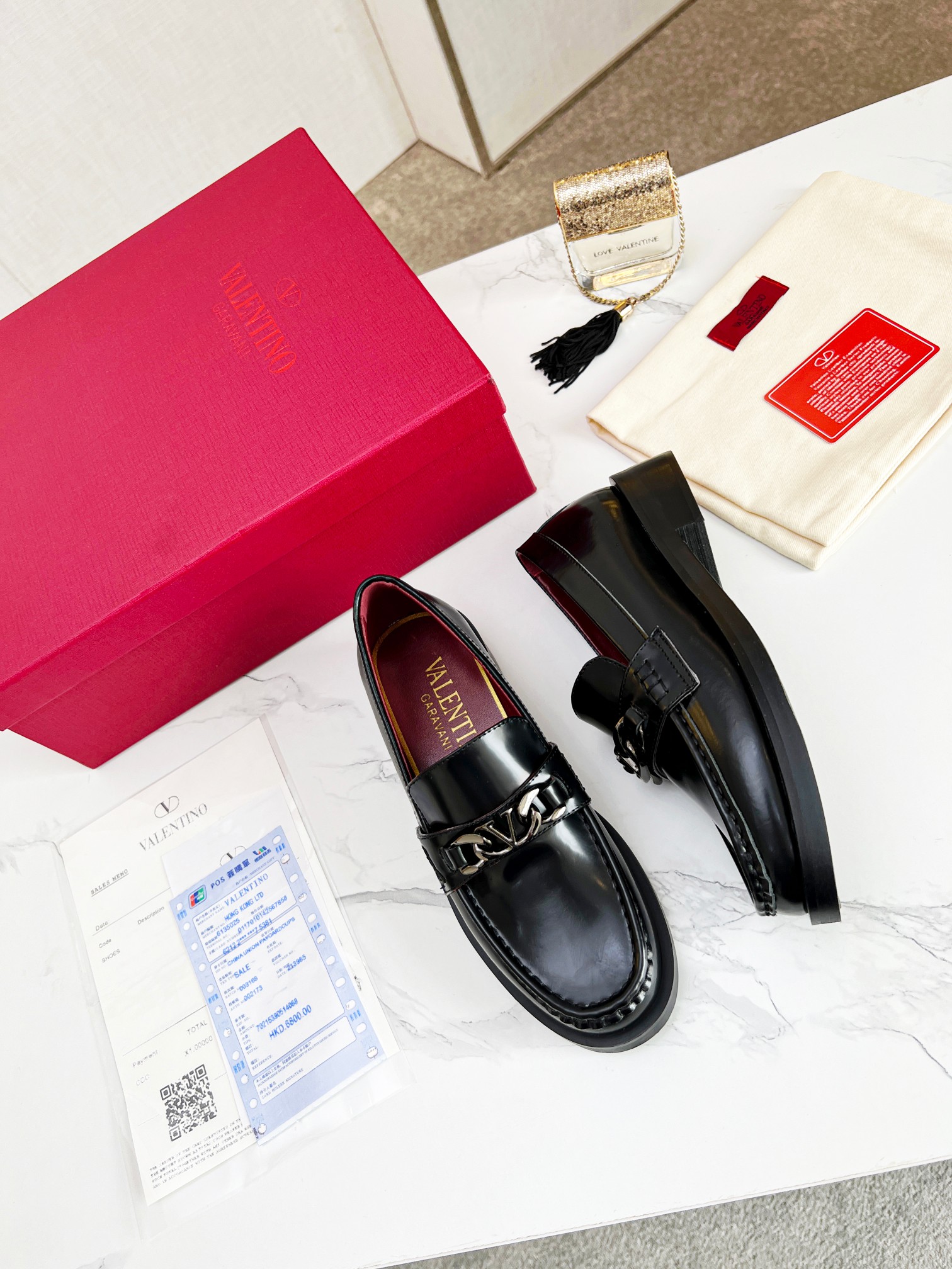 Valentino Vlogo Chain Calfskin Loafer-0004