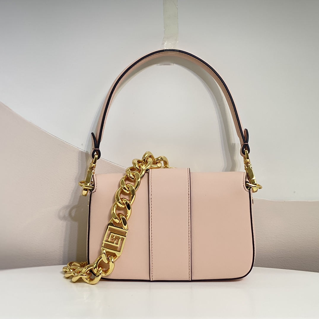 Versace by Fendi Brooch Mini Baguette Fendace Pink Leather Bag