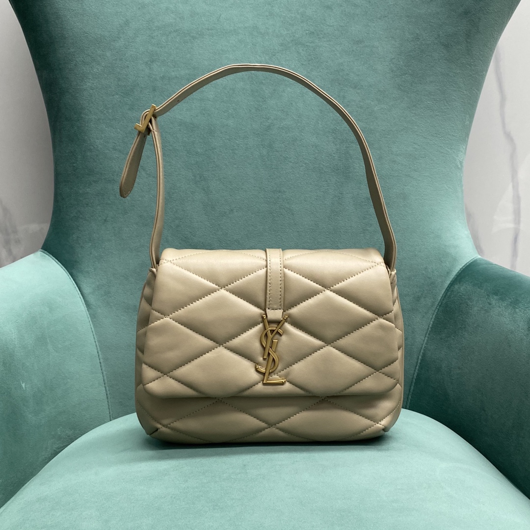 Yves Saint Laurent Le 57 Hobo Bag in Quilted Lambskin Beige