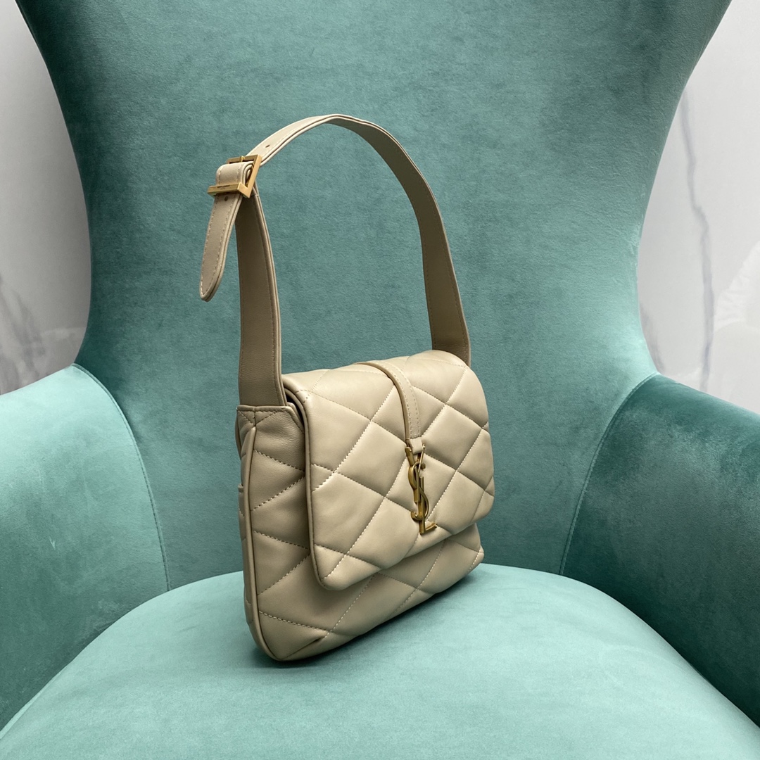 Yves Saint Laurent Le 57 Hobo Bag in Quilted Lambskin Beige