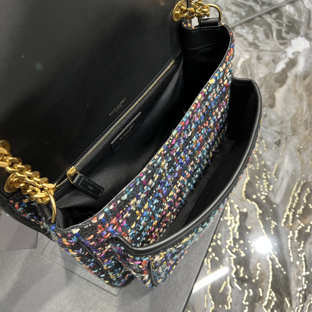 Yves Saint Laurent NIKI Medium Chain Bag In Multicolor Raffia 28cm