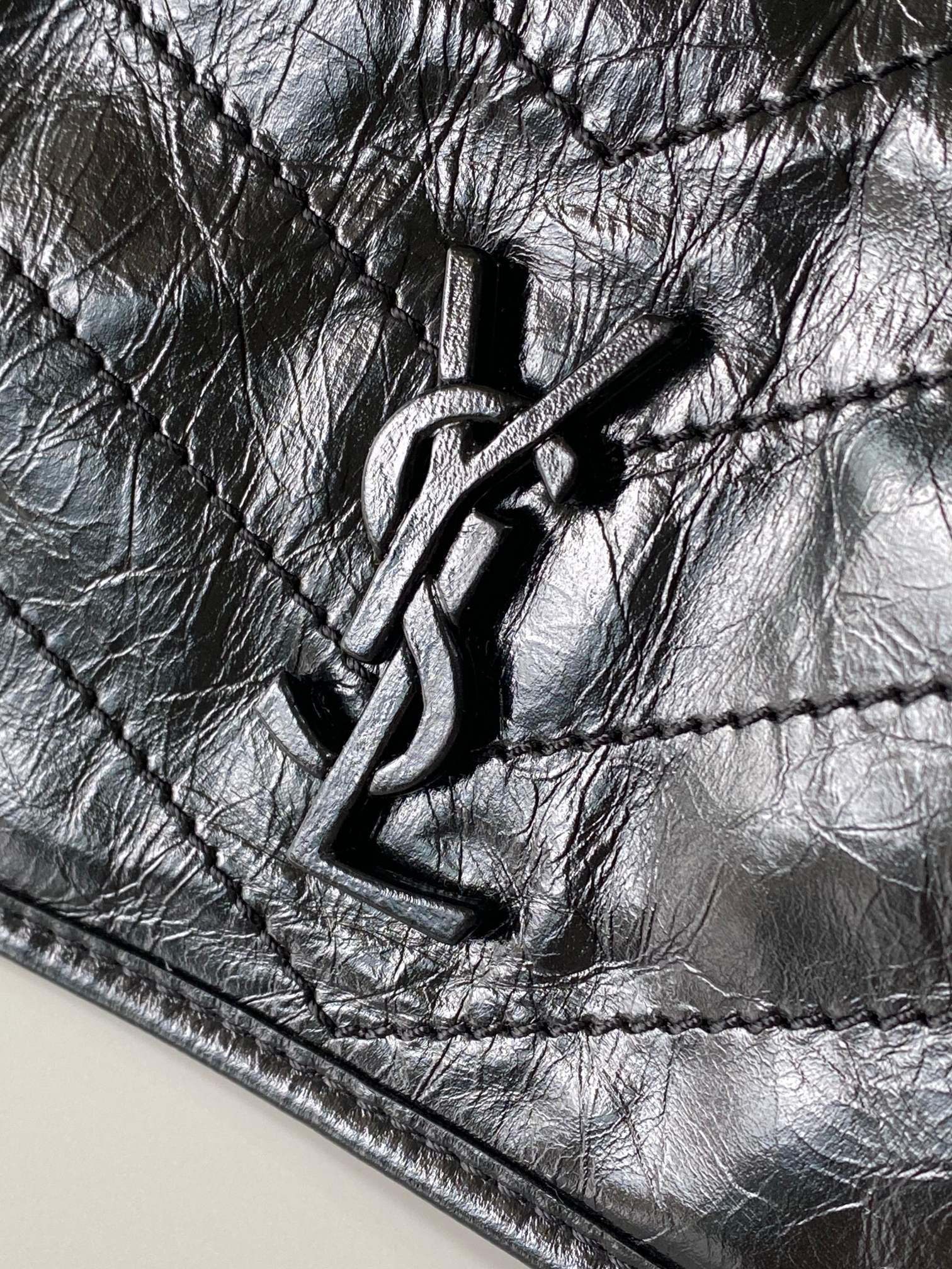 Yves Saint Laurent New Small Niki In Vintage Leather 