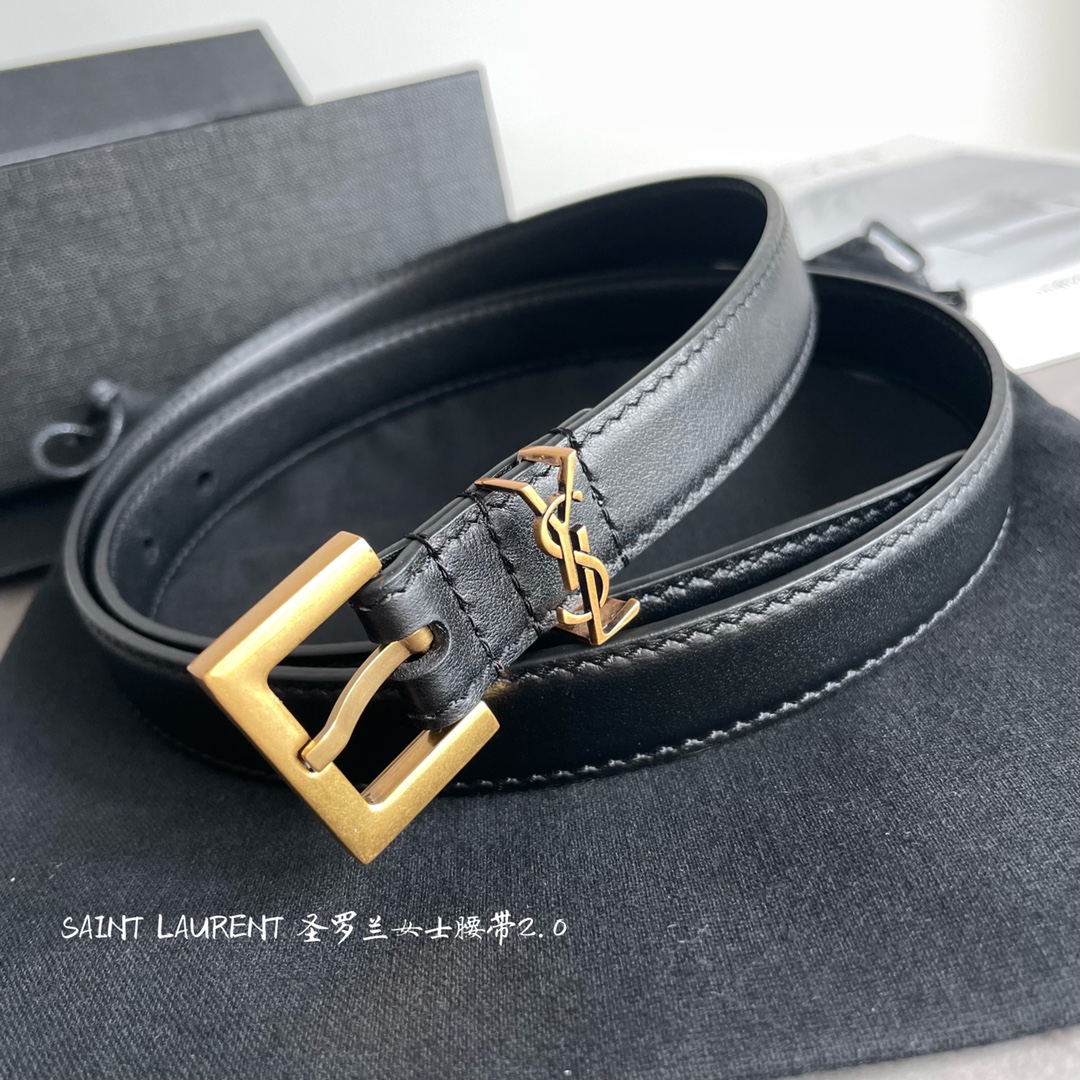 Yves Saint Laurent Women Leather Belts Width 3cm 0001