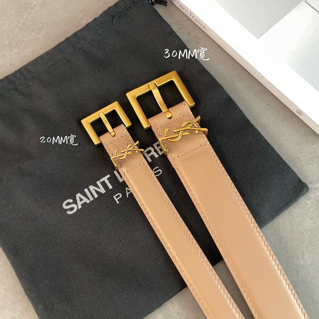 Yves Saint Laurent Women Leather Belts Width 3cm 0002