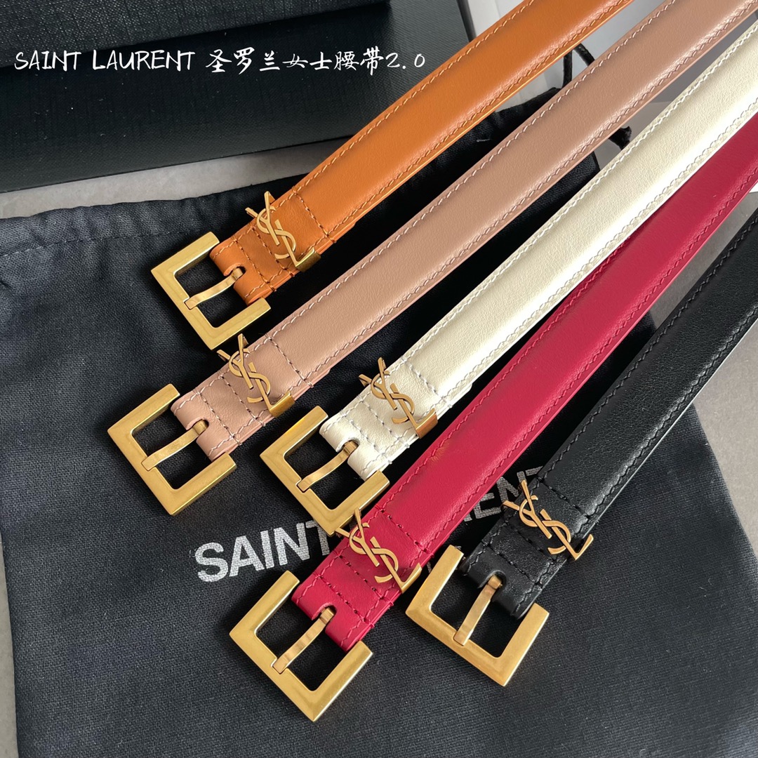 Yves Saint Laurent Women Leather Belts Width 3cm 0003