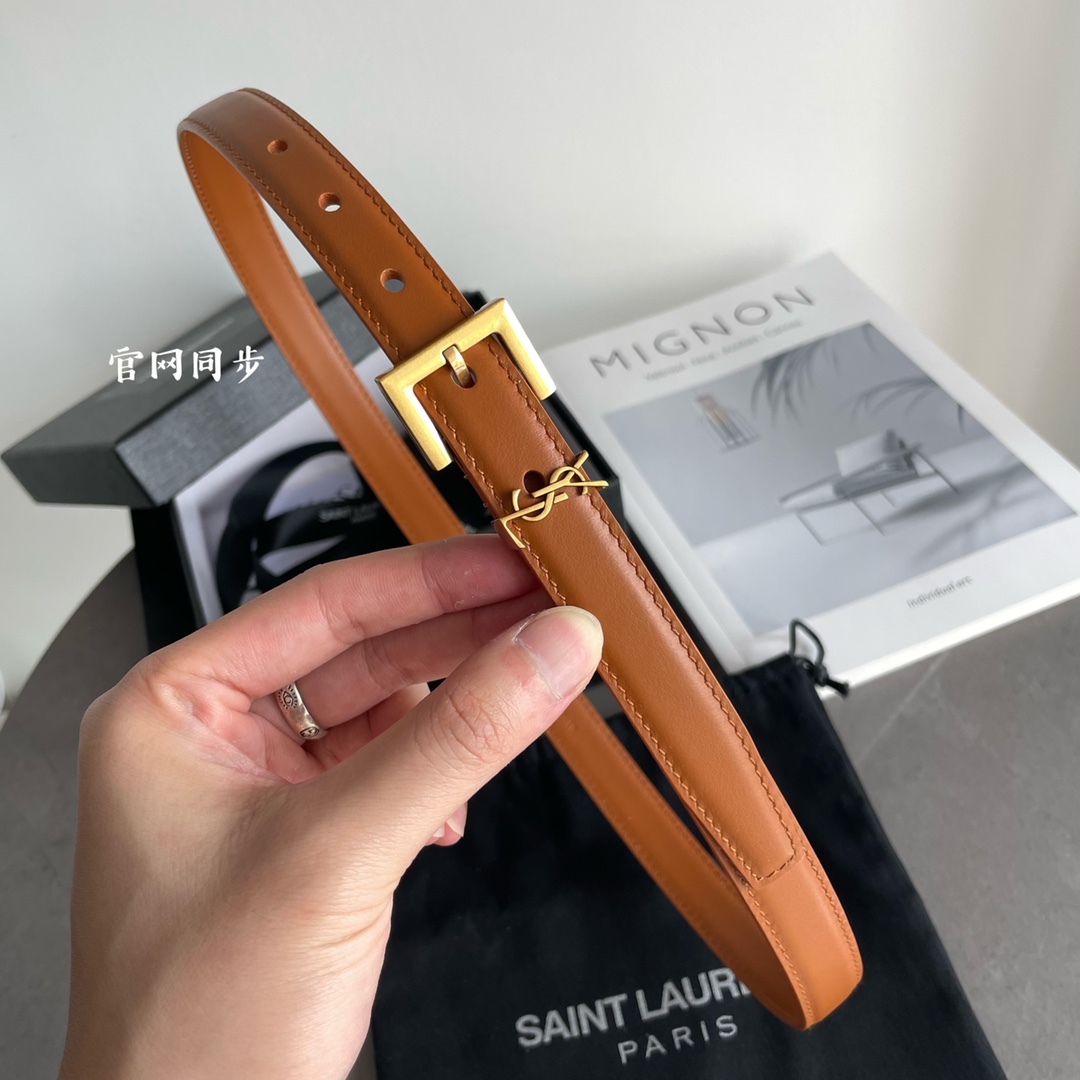 Yves Saint Laurent Women Leather Belts Width 3cm 0004