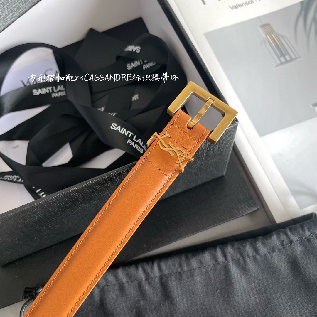 Yves Saint Laurent Women Leather Belts Width 3cm 0004