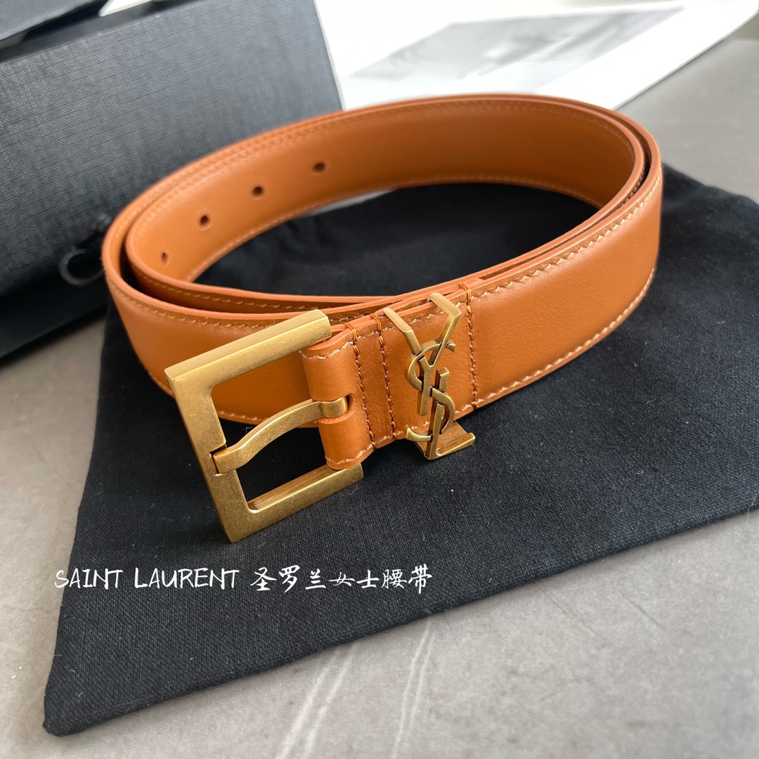 Yves Saint Laurent Women Leather Belts Width 3cm 0009