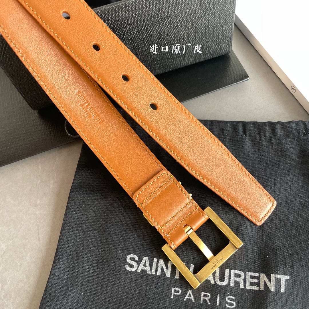 Yves Saint Laurent Women Leather Belts Width 3cm 0009