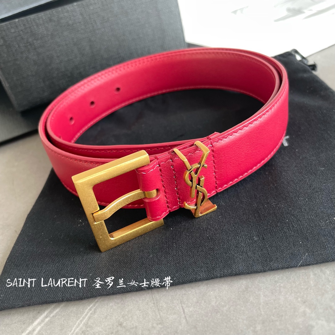 Yves Saint Laurent Women Leather Belts Width 3cm 0010