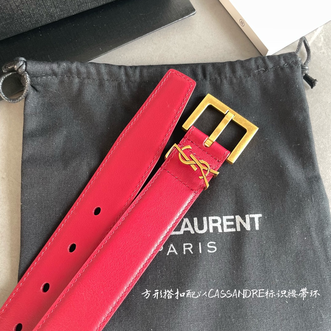 Yves Saint Laurent Women Leather Belts Width 3cm 0010